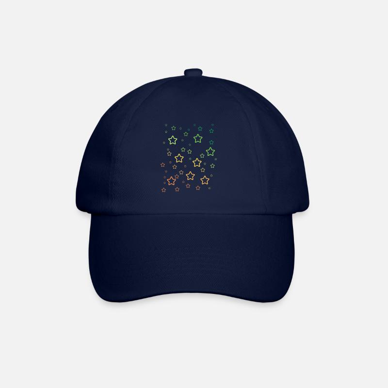 Regenbogen-Sterne - Baseballkappe - Blau/Blau