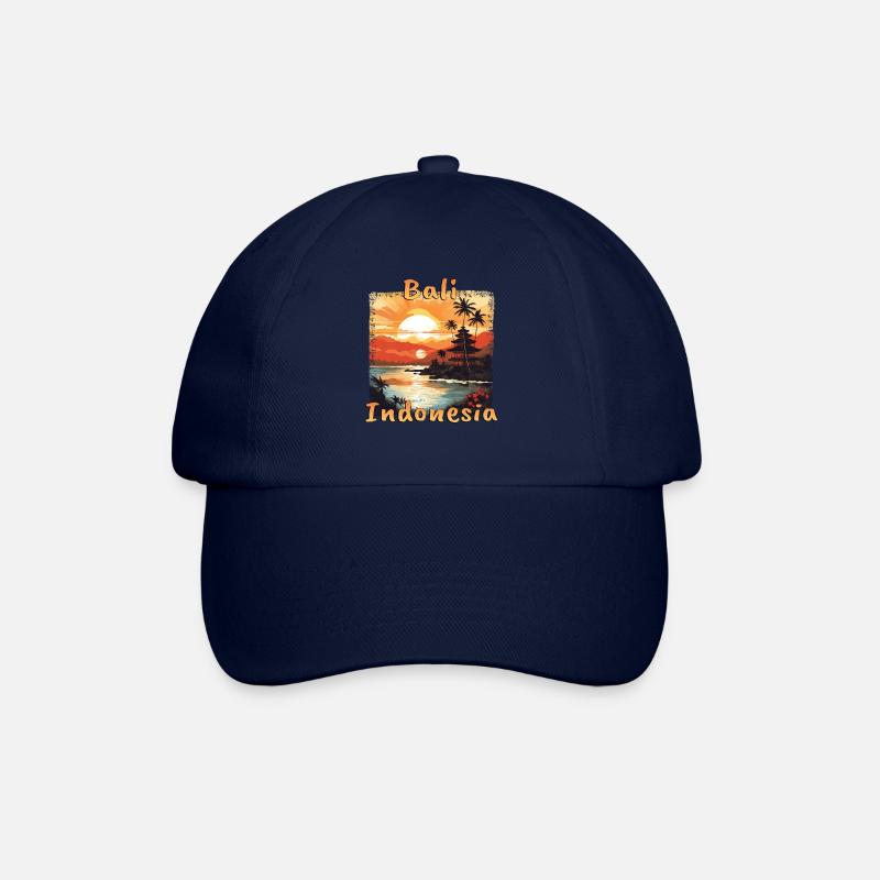 Coucher de soleil à Bali : vacances à la plage grunge - Casquette classique - bleu/bleu