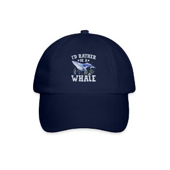 Ich wäre lieber ein Wal - Baseballkappe - Blau/Blau - Vorne