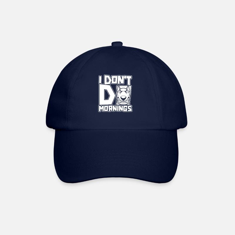 Bull Terrier Lustig I Dont Do Mornings - Baseballkappe - Blau/Blau