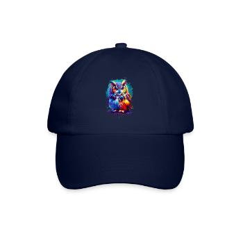 Colorful Splash Art Owl Bird Owlet Owls Lover - Baseball Cap - blue/blue - Front