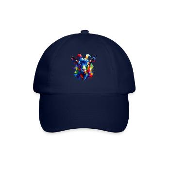 Colorful Splash Art Goats Farm Animal Goat Lover - Baseball Cap - blue/blue - Front