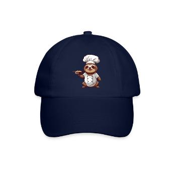 Cute Sloth Comic Chef with Chef's Hat Design - Baseball Cap - blue/blue - Front