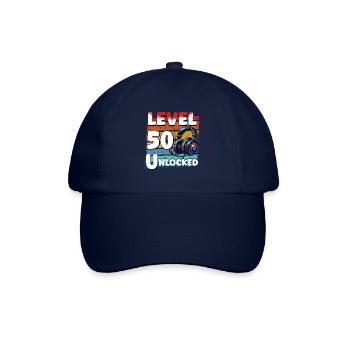 Gaming Geburtstag Level 50 freigeschaltet Zocker - Baseballkappe - Blau/Blau - Vorne