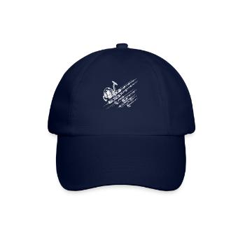 Line Art Ice Fishing Fish Fisherman Angler - Baseball Cap - blue/blue - Front