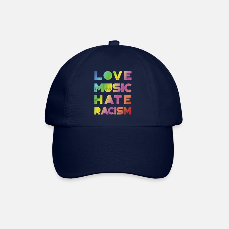 Love Music Hate Rasicm - Rainbow - Baseballkappe - Blau/Blau