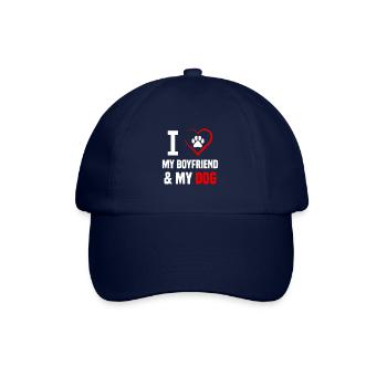 Les chiens aiment les partenaires J’aime mon petit ami et mon chien - Casquette classique - bleu/bleu - Devant