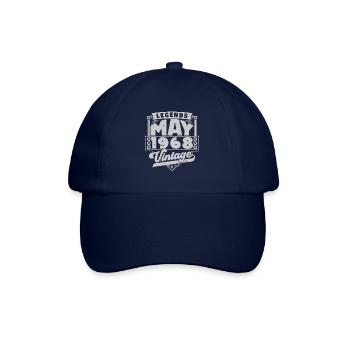 Jahrgangsgeschenk Jubiläum Mai 1968, Mai 1968 - Baseballkappe - Blau/Blau - Vorne