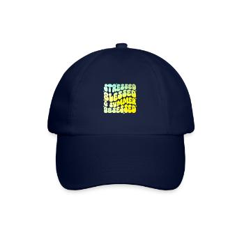 Stressed And summer Obsessed - Baseballkappe - Blau/Blau - Vorne