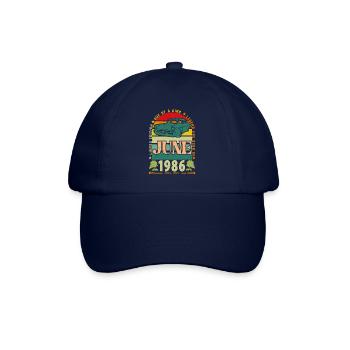 June 1986 Birthday Gift. June 1986 June 1986 - Baseball Cap - blue/blue - Front