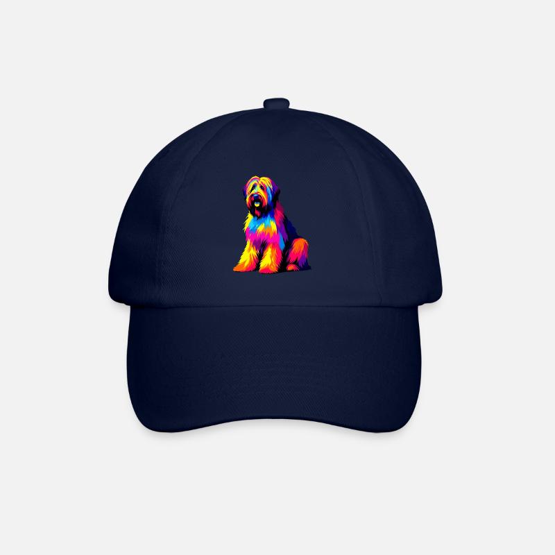 Bunte Pop Art Briard Briards - Baseballkappe - Blau/Blau