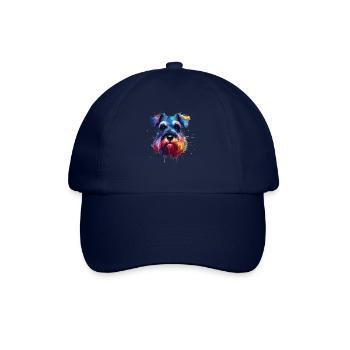 Colorful Splash Art Giant Schnauzer Schnauzers - Baseball Cap - blue/blue - Front