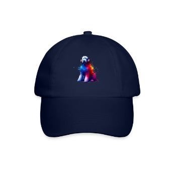 Splash Art Kopfhörer Komondor Ungarischer Schäferhund - Baseballkappe - Blau/Blau - Vorne