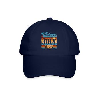 Juli 1957, Juli 1957 Geburtstagsgeschenk. - Baseballkappe - Blau/Blau - Vorne