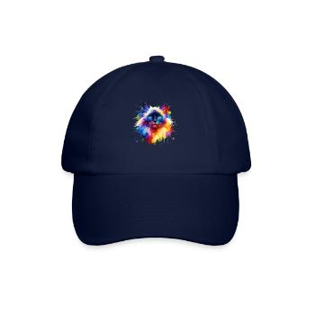 Éclaboussures colorées Art Chat balinais à poil long - Casquette classique - bleu/bleu - Devant