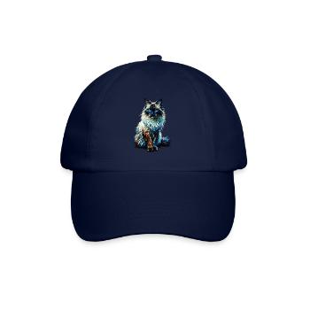 Polygon Art Balinesische Katze Langhaarige Siamkatze - Baseballkappe - Blau/Blau - Vorne
