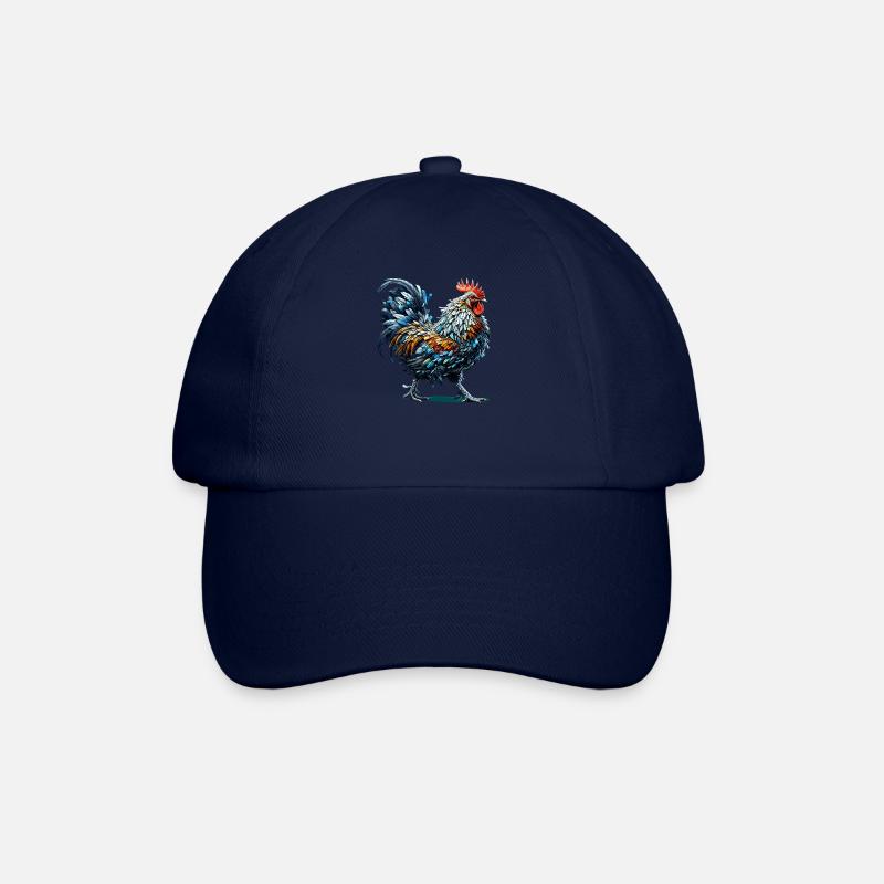 Polygone Art Ferme Poulets Coq Poule Volaille - Casquette classique - bleu/bleu