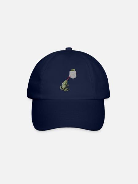Froschzunge, die nach Kaulquappe in Ihrer Tasche greift - Baseballkappe - Blau/Blau