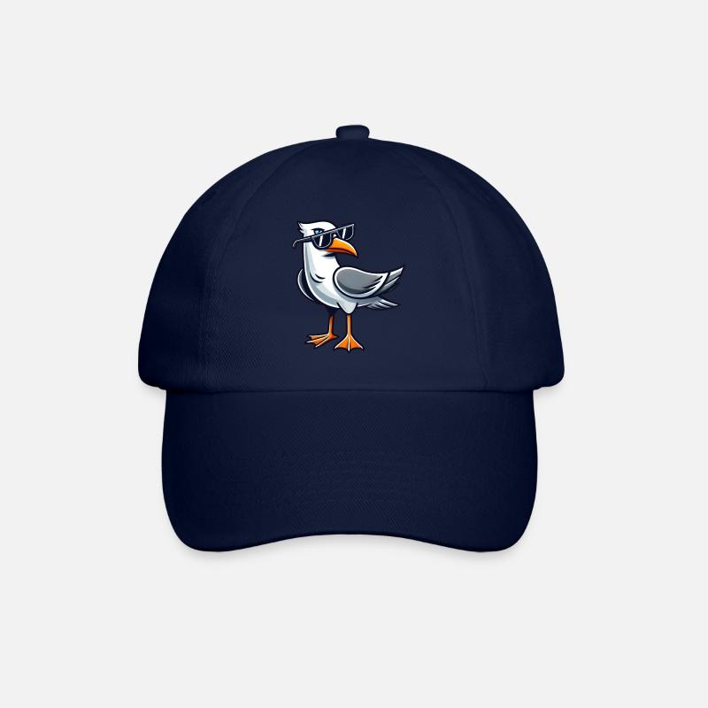 Coole Möwe Küste Nordsee Ostsee Sonnenbrille - Baseballkappe - Blau/Blau