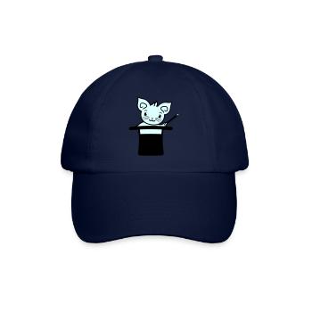 Magical Enchanted Top Hat Wizard Cat - Baseball Cap - blue/blue - Front