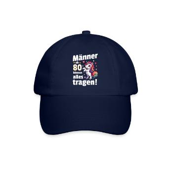 Mann 80. Geburtstag. Lustiger Spruch Geschenkidee - Baseballkappe - Blau/Blau - Vorne