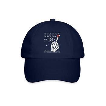 Ich bin 18 + 1 Mittelfinger - Lustiges 19. Weihnachten - Baseballkappe - Blau/Blau - Vorne
