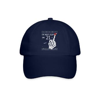 21 + 1 Flip Off - Hässlicher Weihnachtspullover für den 22. - Baseballkappe - Blau/Blau - Vorne