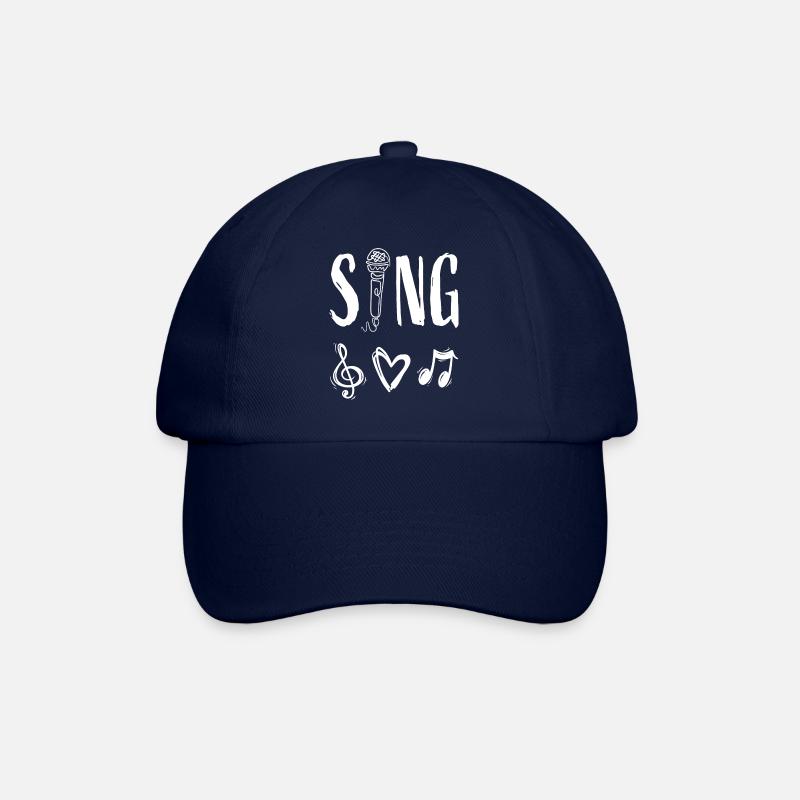 Music Singing Singer Female Singer Microphone - Baseball Cap - blue/blue