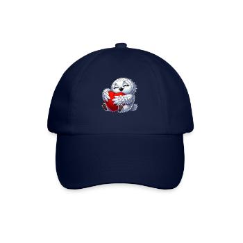Verliebte Eule Schneeeule Herz Valentinstag - Baseballkappe - Blau/Blau - Vorne