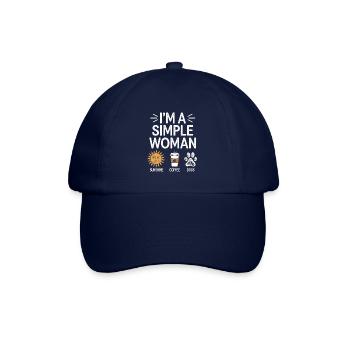 I`m a simple woman like sunshine dogs & coffee - Baseballkappe - Blau/Blau - Vorne