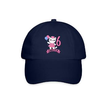 Cat Birthday Motif Finally 6 Years Girl - Baseball Cap - blue/blue - Front