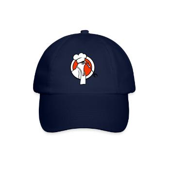 Bird grilling sausage grilling delicious eating sausages - Baseball Cap - blue/blue - Front