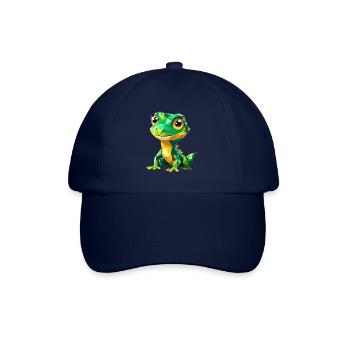 Gecko Polygon – Buntes Tierdesign - Baseballkappe - Blau/Blau - Vorne
