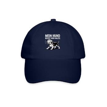 Mein Labrador beißt nur Nazis – Statement - Baseballkappe - Blau/Blau - Vorne