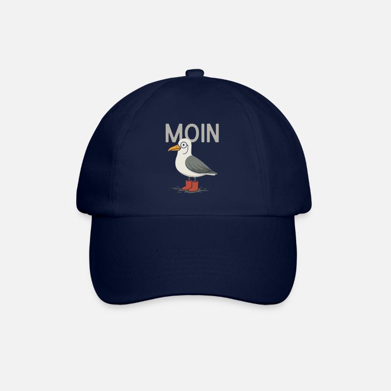Moin Möwe mit Monokel - Baseballkappe - Blau/Blau