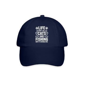 Fishing Saying Fishing Cat Funny Angler Gift - Baseball Cap - blue/blue - Front