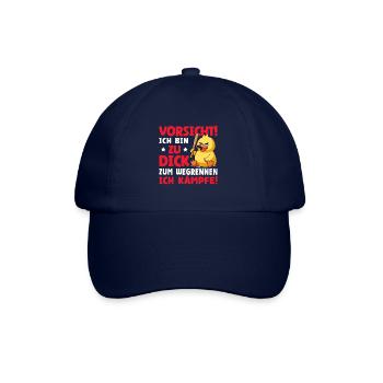 Vorsicht Ich Bin Zu Dick Zum Wegrennen Ich Kämpfe - Baseballkappe - Blau/Blau - Vorne