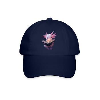Axolotl liest Buch - Baseballkappe - Blau/Blau - Vorne