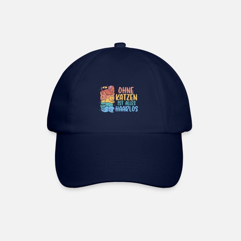 Ohne Katzen ist alles Haarlos - Baseballkappe - Blau/Blau