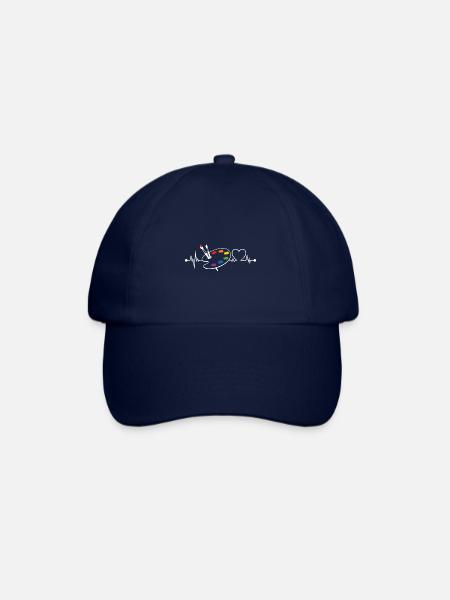Malerei Zeichnung Kunst Pinsel Maler Herzschlag - Baseballkappe - Blau/Blau