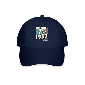 66. Geburtstag Kassette November Jahrgang 1957 - Baseballkappe - Blau/Blau - Vorne