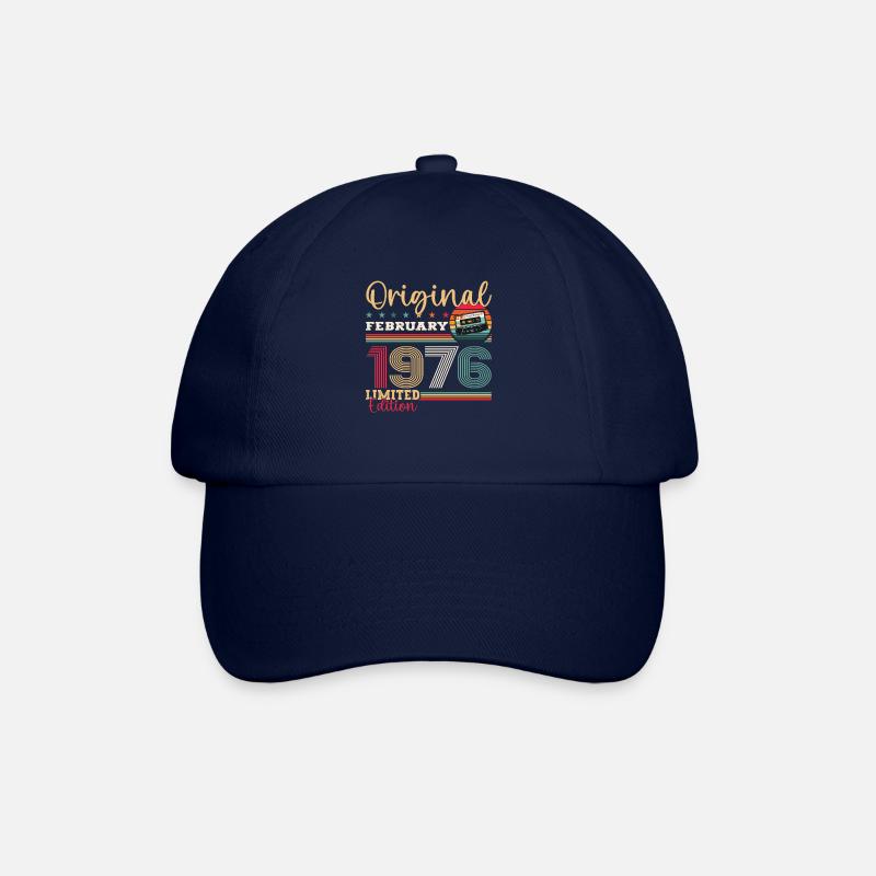 49. Geburtstag Geschenk Mann Original Februar 1976 - Baseballkappe - Blau/Blau
