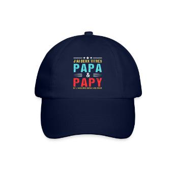 J'ai deux titres papa et papy cadeau fête des père - Casquette classique - bleu/bleu - Devant