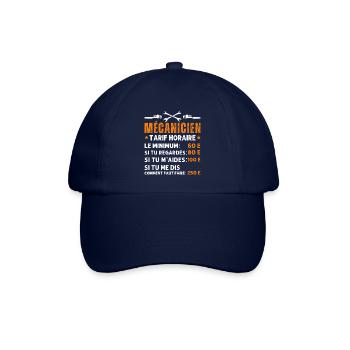 Mécanicien tarif horaire humour mécanique cadeau - Casquette classique - bleu/bleu - Devant
