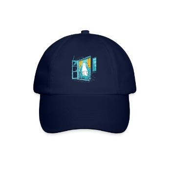 Spooky Ghost in the Window, Boo in the Window - Baseball Cap - blue/blue - Front