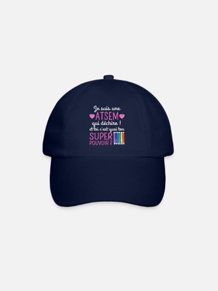 Atsem super pouvoir humour atsem cadeau - Casquette classique - bleu/bleu