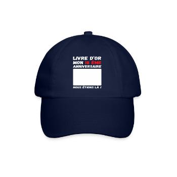 Livre d' or mon 18 ème anniversaire cadeau - Casquette classique - bleu/bleu - Devant