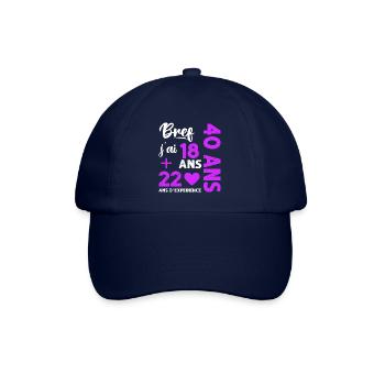 Bref j' ai 40 ans humour 40 ème anniversaire - Casquette classique - bleu/bleu - Devant