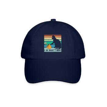 Cat I Do What I Want Cat Gift Cat Mom Cat - Baseball Cap - blue/blue - Front