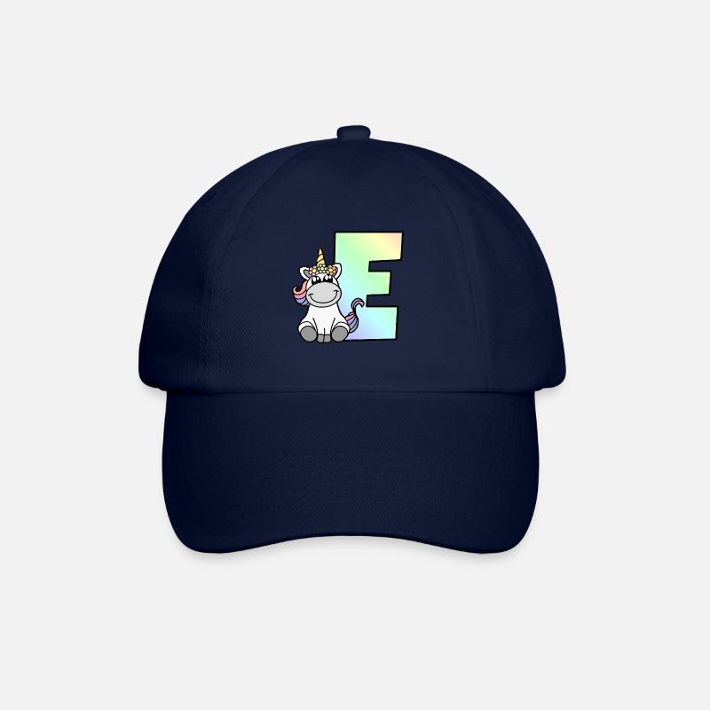 Einhorn Buchstabe E - Baseballkappe - Blau/Blau